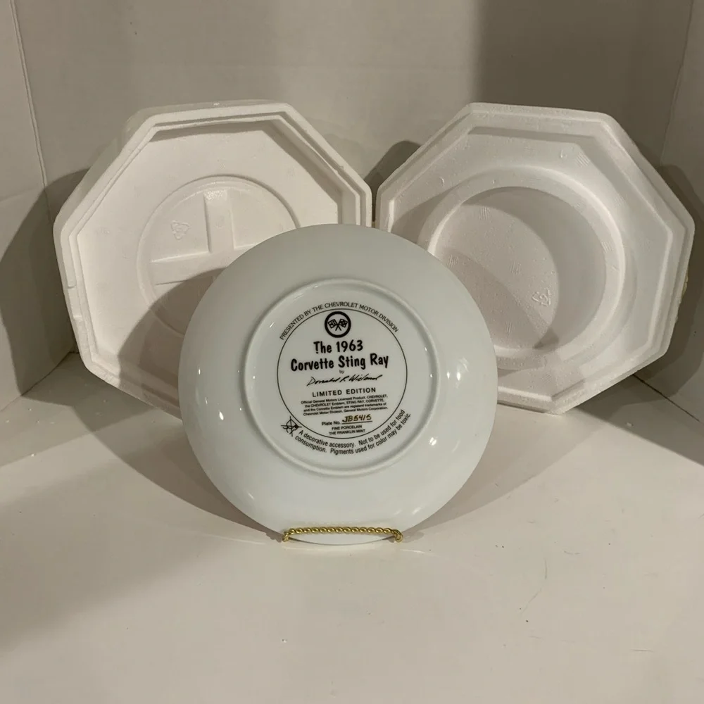 Franklin Mint 1963 Corvette Sting Ray Plate # JB5415